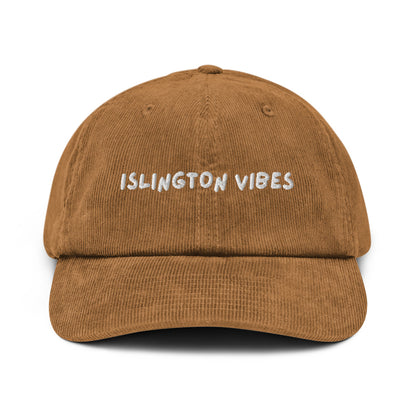 Islington Vibes Corduroy Cap in Camel, front view